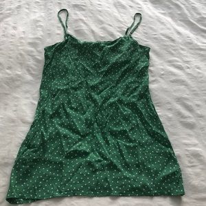 Reformation green polka dot dress